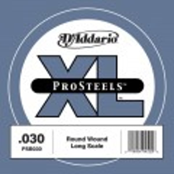 D'ADDARIO ProSteels Bass Guitar Single String, Long Scale, .030. Modello PSB030
