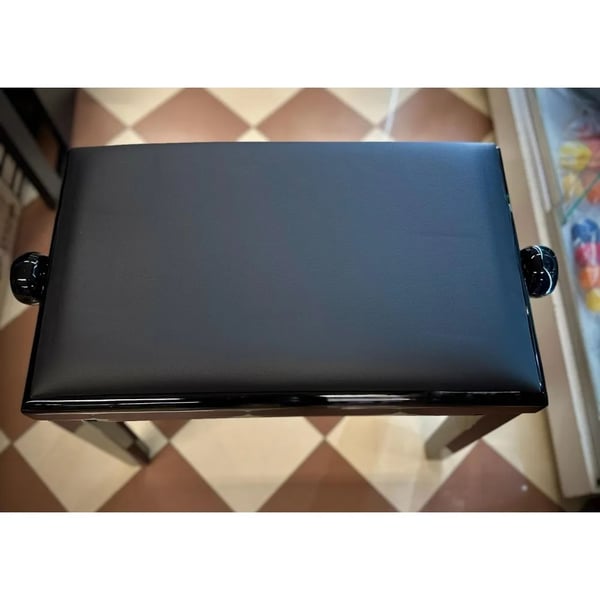 WEISBACH PIANO BENCH PANCA PER PIANOFORTE IN LEGNO FINITURA NERA LUCIDA CON SEDUTA IN PELLE