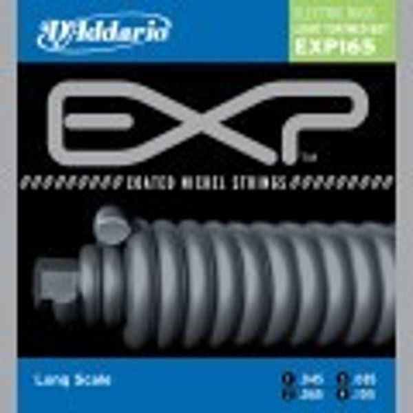 D'ADDARIO Coated Bass Guitar Strings, Light Top/Medium Bottom, 45-105, Long Scale. Modello EXP165