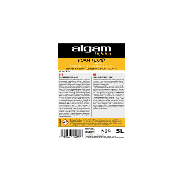 Algam Lighting FOA-CE-5L Liquido Schiumogeno Concentrato ECO 4% 5L