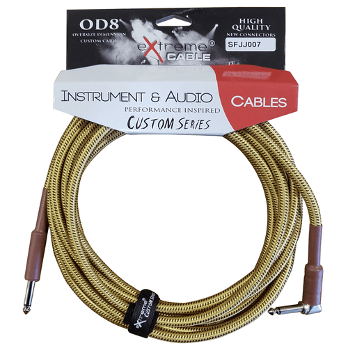 EXTREME SFJJ007/3M CAVO AUDIO JACK DRITTO-ANGOLO COTONATO BEIGE OD8 SERIE CUSTOM PER STRUMENTI LIVE STUDIO 3 METRI