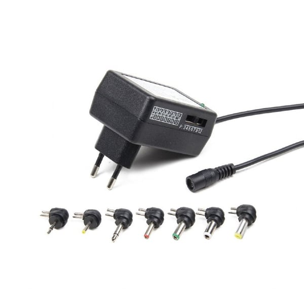 GEMBIRD EG-MC-008 ALIMENTATORE MULTI VOLTAGGIO DA 3V A 12V 12 WATT + 7 CONNETTORI INTERCAMBIABILI