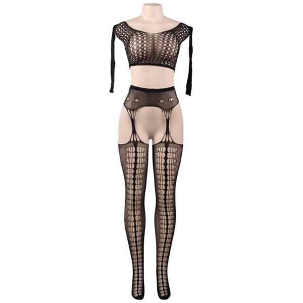 QUEEN LINGERIE BODYSTOCKING LONG SLEEVE TOP S-L
