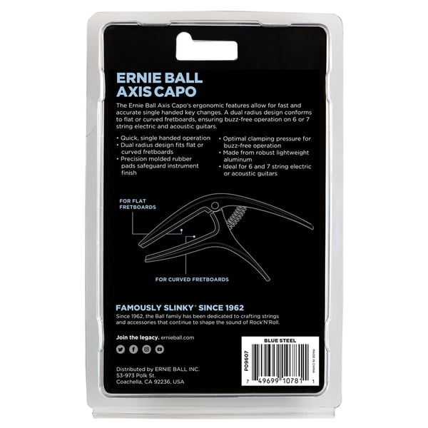 Ernie Ball 9607 Axis Capo Blue Steel 2021