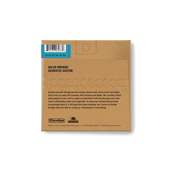Dunlop DAB1254 Acoustic 80/20 Bronze, Light Set/6