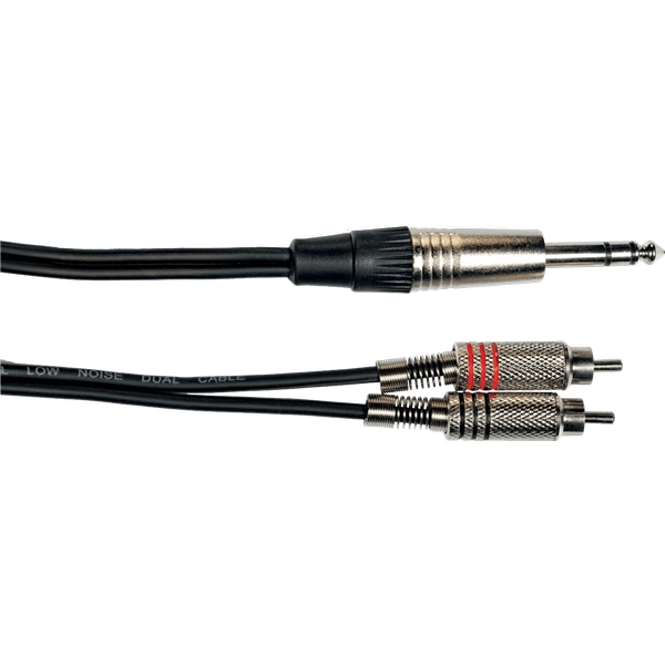 Yellow Cable K02ST-3 Cavo Segnale Stereo 2x RCA maschio/Jack TRS 3 m