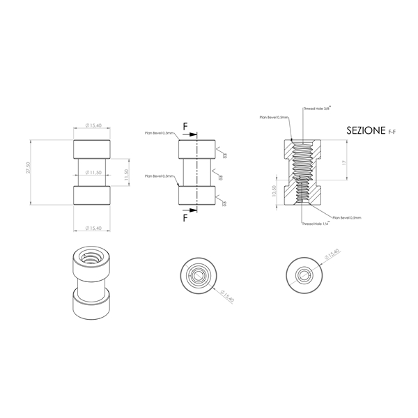 Quik Lok ADC/002 Adattatore Fotografico 1/4" F - 3/8" F