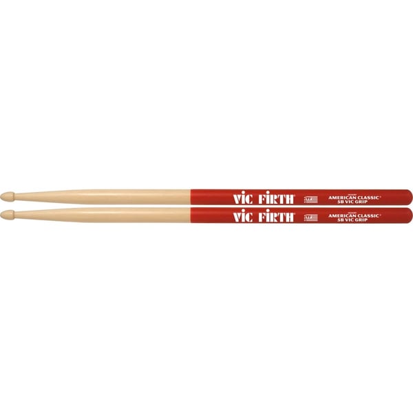 VIC FIRTH Bacchette Hicory American Classic® Vic Grip Punta in Legno. Modello 5BVG