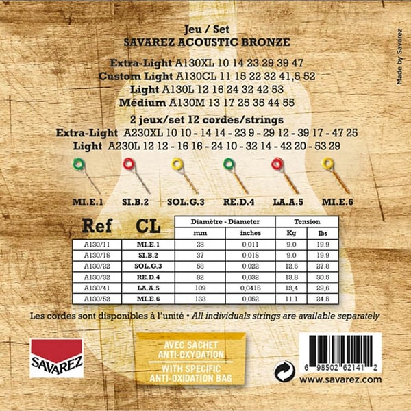 Savarez A130CL - Custom Light 11-52 Set/6
