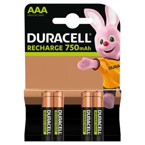 DURACELL HR03BL4 - BLISTER 4 BATTERIE MINISTILO AAA RICARICABILI 750mAh