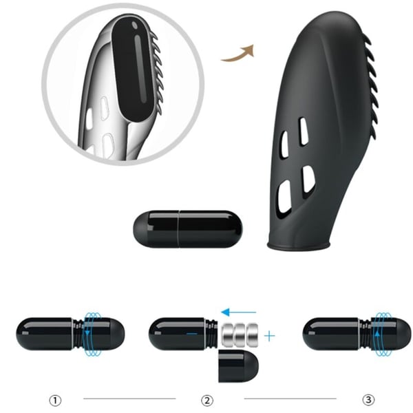 PRETTY LOVE - VIBRATEUR DOIGT EN SILICONE GILO NOIR