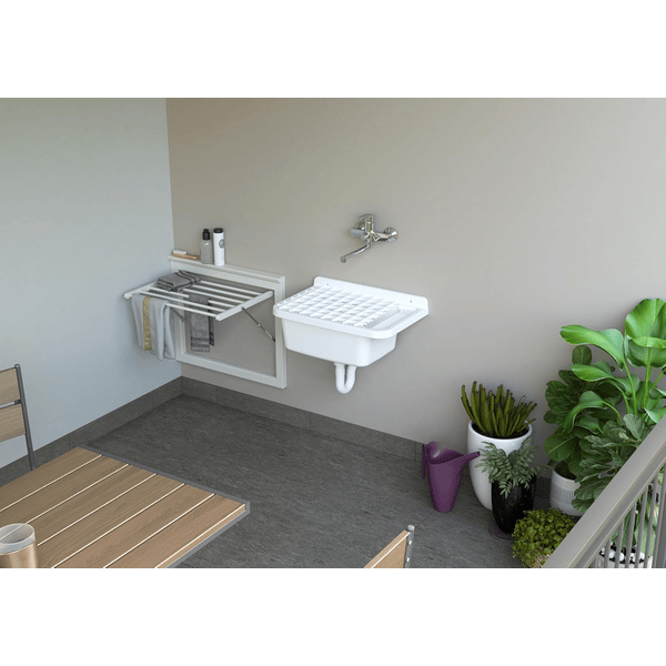 Adventa PP Resin Bowl With Dispenser, Wall Mounted, With Siphon T 710002