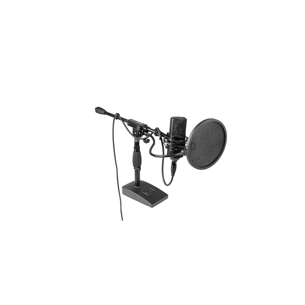 Gator Frameworks GFW-MIC-0821 Supporto microfonico per grancassa e amplificatore con braccio da 40,6 cm e base compatta<br>