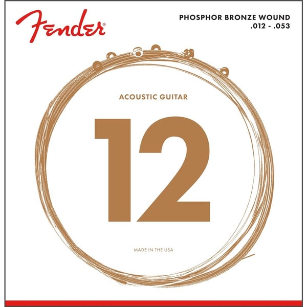 FENDER Muta per chitarra acustica in bronzo fosforoso, Ball End, scalatura 60L .012-.053, (6). Modello 0730060403