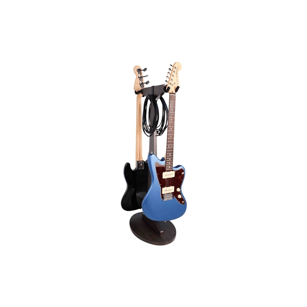 Gator Frameworks GFW-ELITEGTRHNGSTD-2X-BRN Stand appendi-chitarra doppio in finitura noce scuro<br>