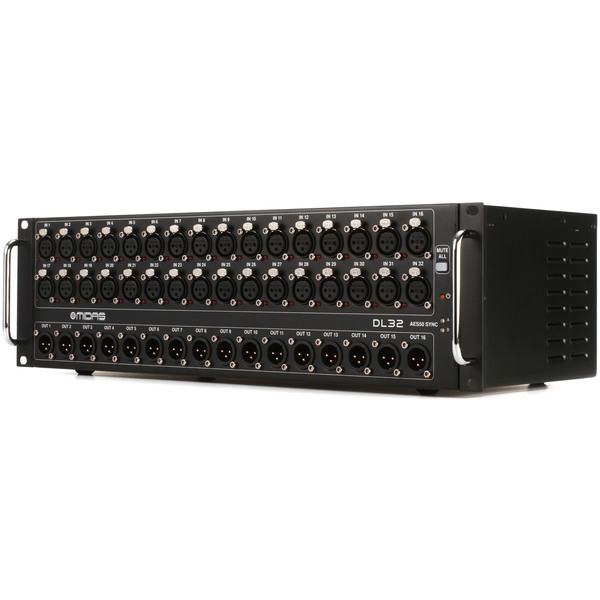 MIDAS DL32 STAGE BOX DIGITALE PER SERIE M32 CON 32 PREAMPLIFICATORI MICROFONICI 16 USCITE XLR OUT ULTRANET ADAT AESEBU MIDI