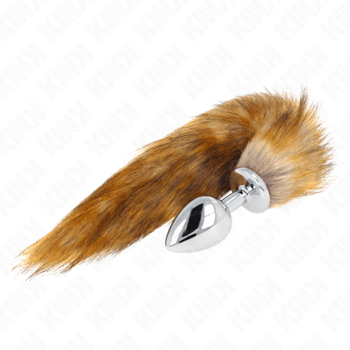 KINK PLEASURE PLUGS KINK - PLUG ANALE MISURA L 10 X 4 CM CON CODA SINTETICA 40 CM MARRONE