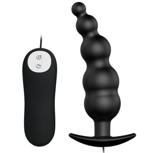 PRETTY LOVE BOTTOM PRETTY LOVE - PLUG ANALE IN SILICONE EXTRA STIMOLAZIONE E 12 MODALIT DI VIBRAZIONE NERO