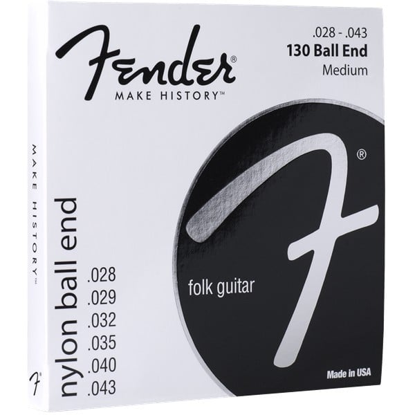 FENDER Muta chitarra classica, 130 trasparente / argento, Ball End, scalatura .028-.043, (6). Modello 0730130400