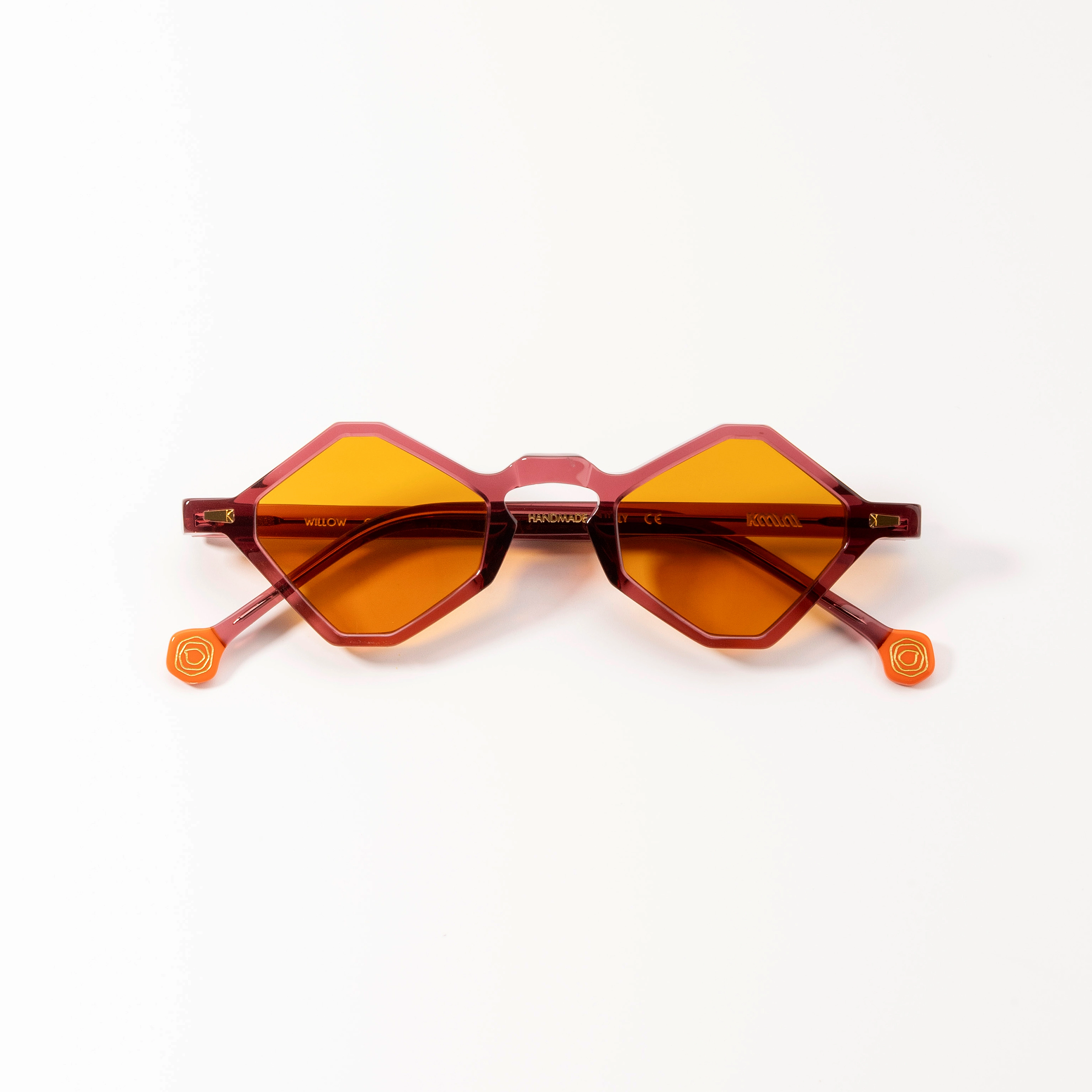 Kyme Willow Black Pink | Diamond-Shaped Italian Sunglasses 