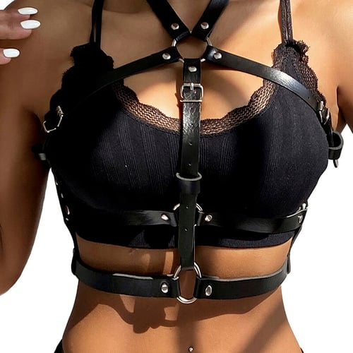 SUBBLIME FETISH SUBBLIME - PETTORINA CON ANELLO IN PELLE NERA TAGLIA UNICA