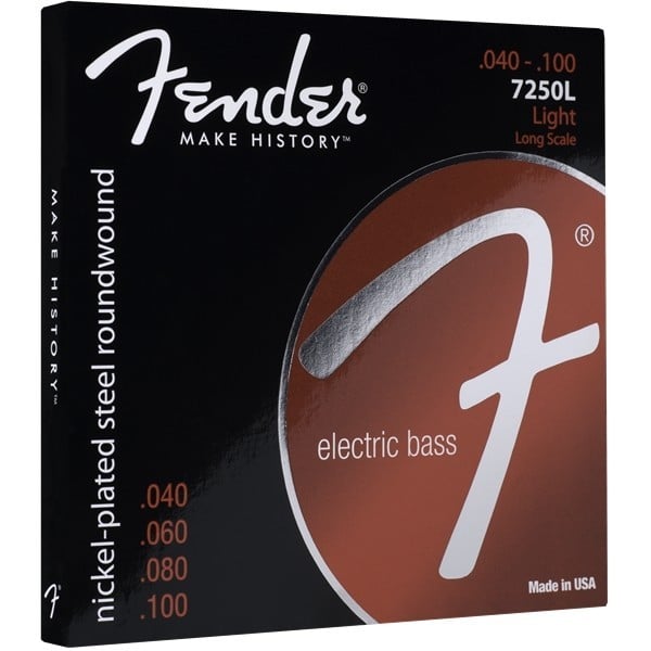 FENDER Set di Corde 7250 Bass Acciaio Nichelato Scala Lunga 7250L Scalature .040-.100