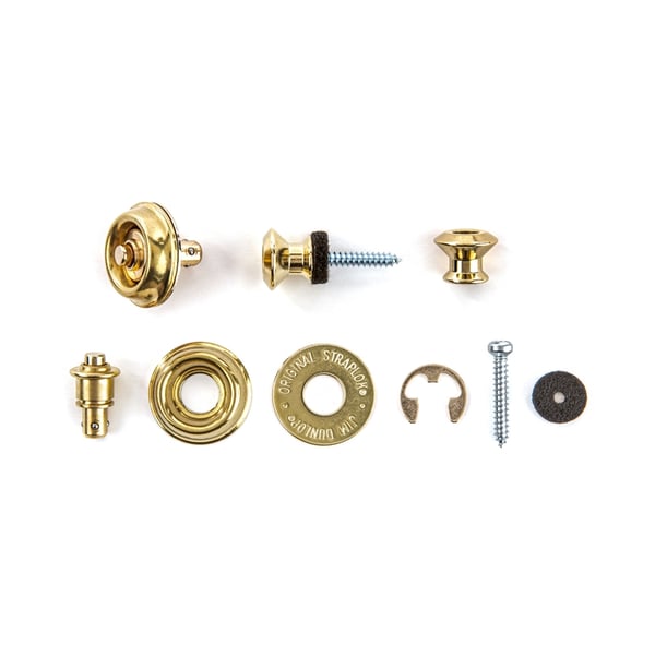 Dunlop SLS1034G Straplok Dual Design Strap Retainer System, Gold