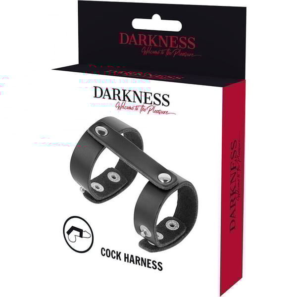 DARKNESS™ – VERSTELLBARER PENIS- UND HODENRING AUS LEDER