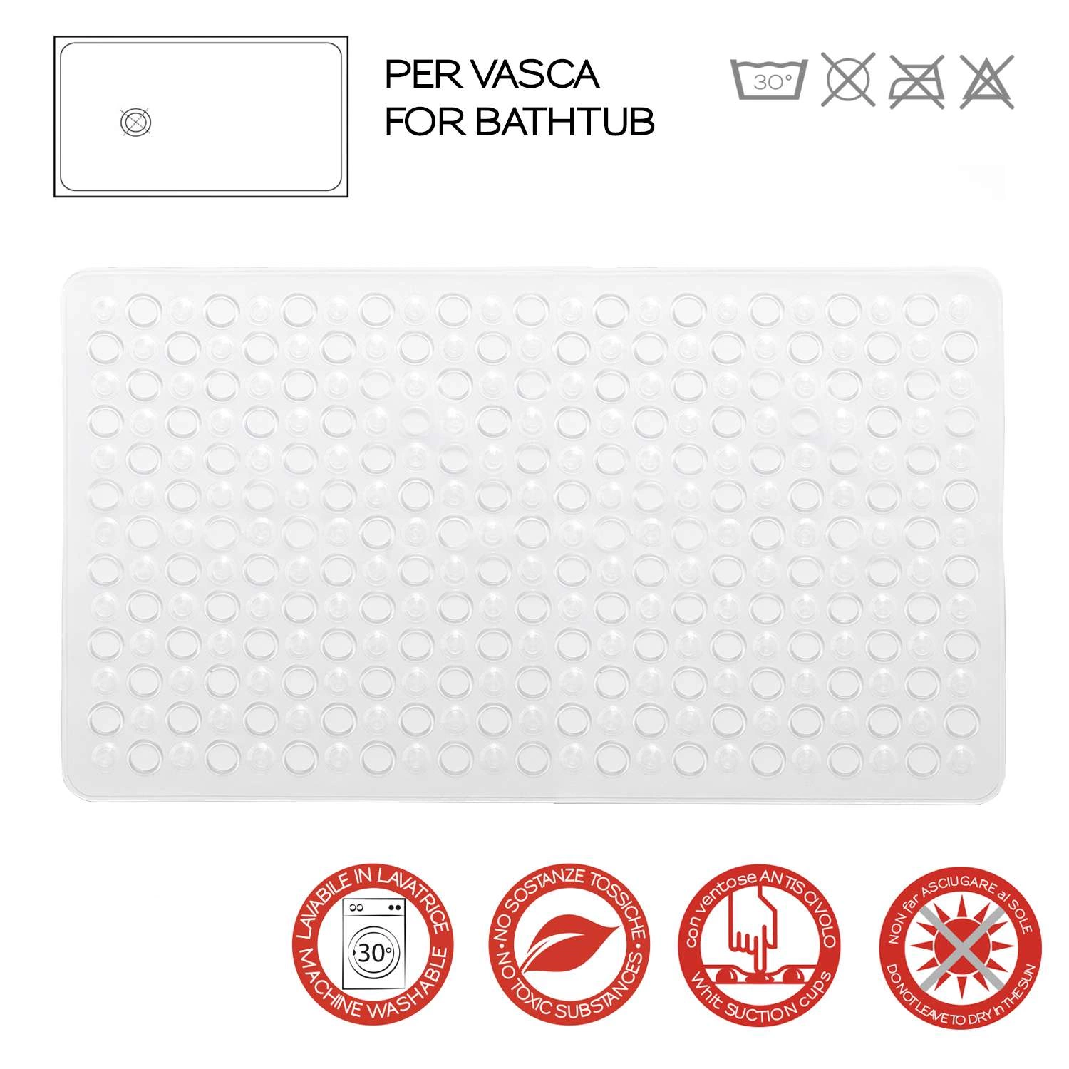 TAPPETO ANTISCIVOLO VASCA 60X38 CM MAIM