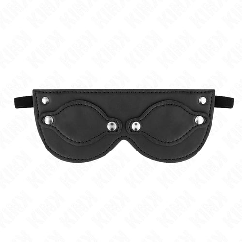 KINK MASKED ALLURE KINK - MASCHERA IN SIMILPELLE CON COPRI OCCHI RIMOVIBILI 22 x 9 CM