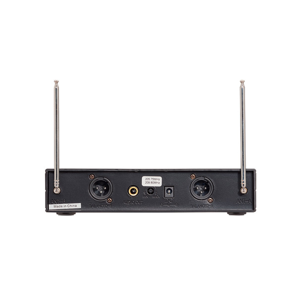 SOUNDSATION Radiomicrofono VHF Doppio Plug and Play con 2 Mic. Palmari (213.0 MHz - 215.5 MHz)