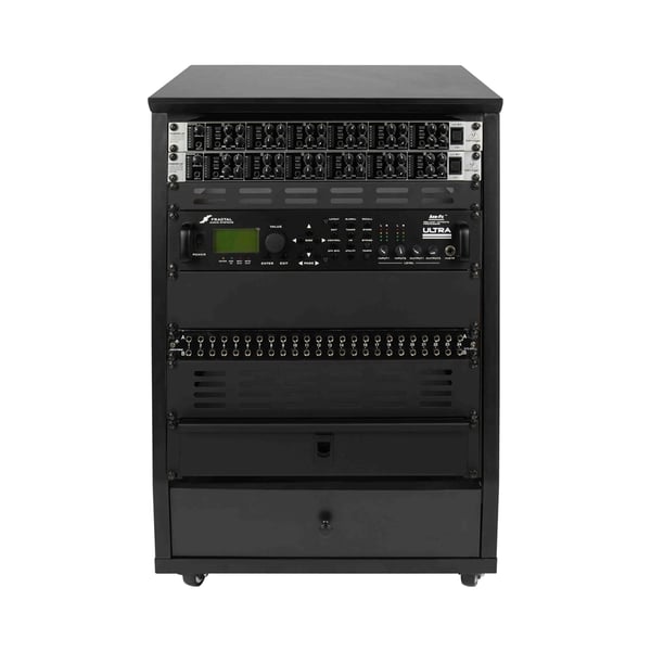 Gator Frameworks GFW-ELITESTUDIORK12-BLK Rack da studio inclinato 12 unità con finitura nera standard<br>