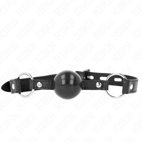 KINK COLLAR &amp; GAG KINK - PALLA IN TPE NERA 4 CM GAG 60 x 2 CM