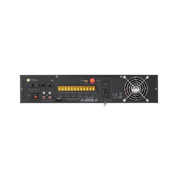 HELVIA Amplificatore mixer 250W integrato a 6 zone con timer, USB, SD, BT e Radio