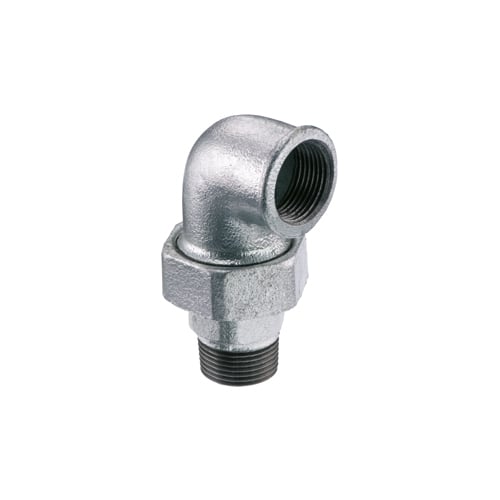 DH Gomito con bocchettone a 90° sede piana m/f