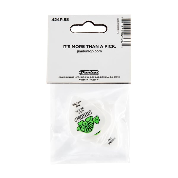 Dunlop 424P Tortex Wedge Green .88