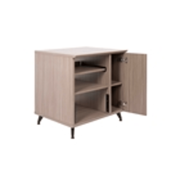 Gator Frameworks GFW-ELITESIDECAR-GRY Mobile rack sidecar cabinet in legno con finitura grigia<br>