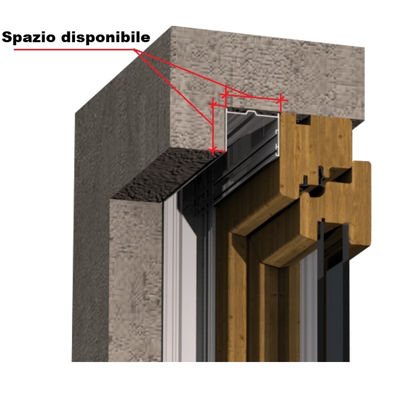 Ingombro cassonetto e guide